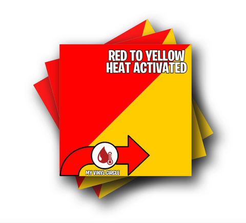 Red to Yellow Heat Activated Color Changing Adhesive Vinyl 12"x12" Sheet