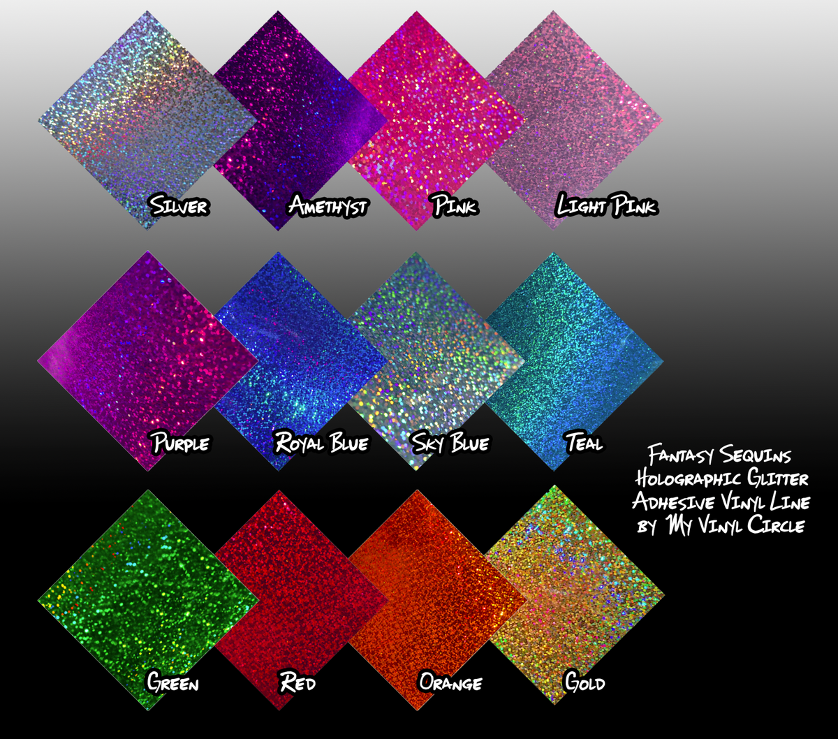 22 Assorted Sheets of ColorSpark Glitter Adhesive Vinyl