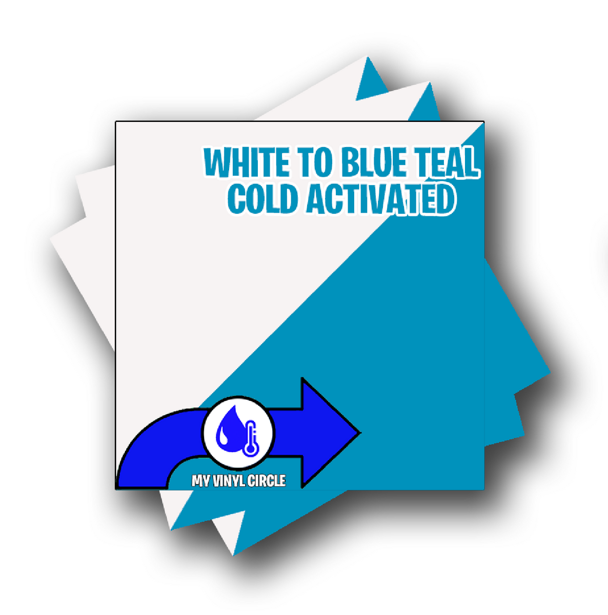 Cold Activated White to Blue Teal Color Changing Vinyl 12x12 Sheet –  MyVinylCircle