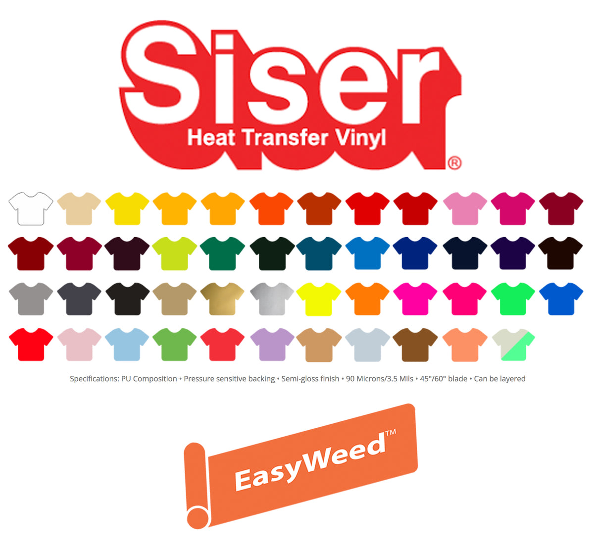 Siser® EasyWeed White HTV  12 Wide Heat Transfer Vinyl