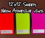 12" x 12" Neon Adhesive Vinyl - Decorative Adhesive Vinyl