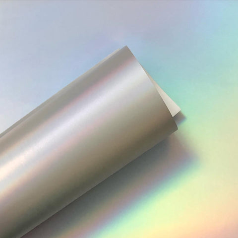 Matte Rainbow Holographic Silver Chrome Adhesive Vinyl