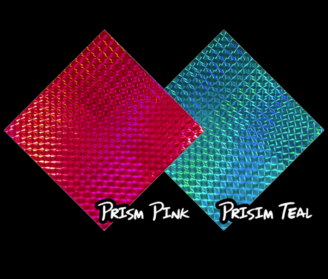 Pink or Teal Roll of Prism Sign Vinyl Holographic 1/4'' Mosaic - Decorative Adhesive Vinyl