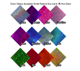 12 Pack Holographic Sequin Glitter Adhesive Vinyl
