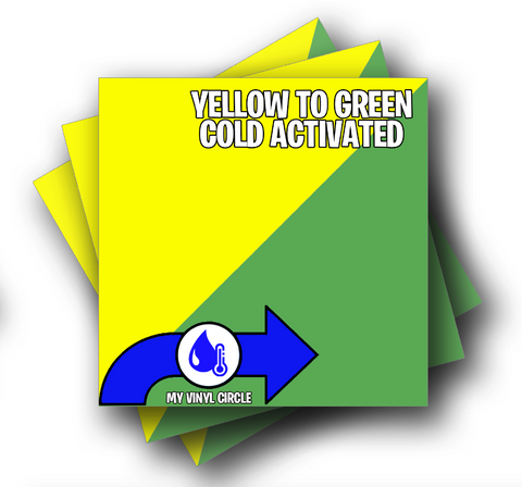 Yellow to Green Cold Activated Color Changing Adhesive Vinyl 12"x12" Sheet