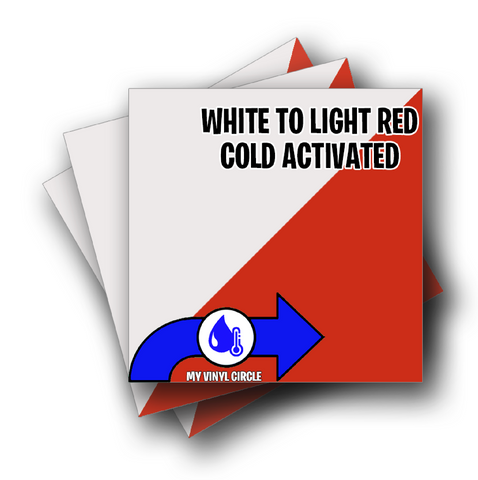 Cold White to Light Red Color Changing Vinyl 12"x12" Sheet