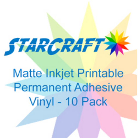 StarCraft Matte Printable Adhesive Vinyl 10-pack 8.5″ x 11″ Sticker Sheets