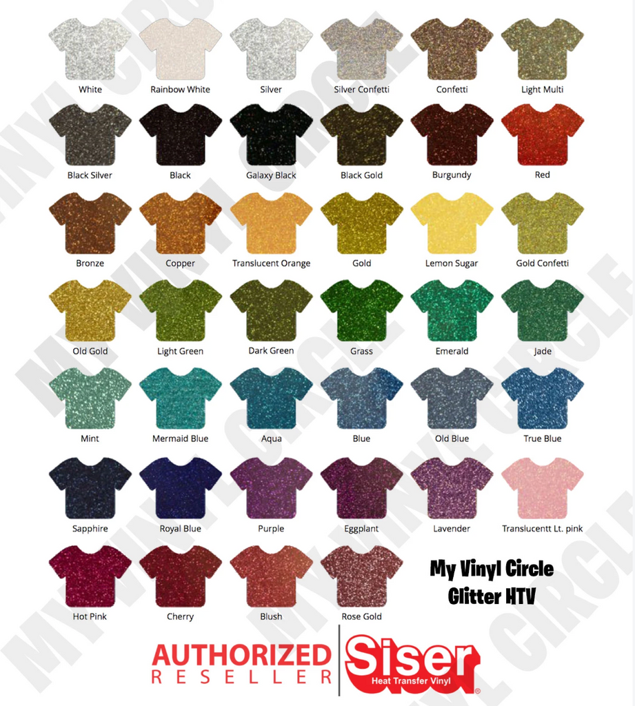 Ultimate Glitter HTV Starter Pack 53 colors Siser Glitter Heat