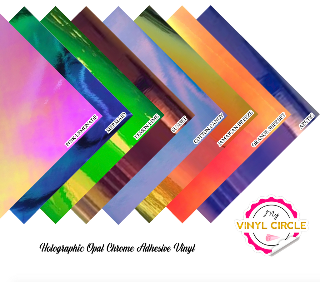 China Rainbow Holographic Opal Craft self adhesive Vinyl 12″ x 12